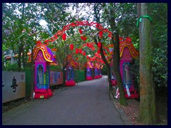 Colourful decorations in one of the hilly walking paths of Yuexiu Park.